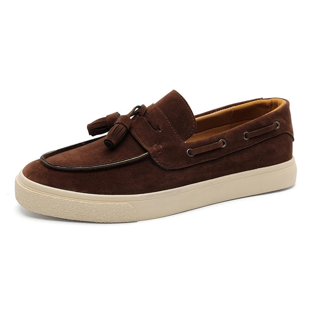 Luxury Men's Suede Tassel Loafers – Comfortable Stylish Dress Shoes