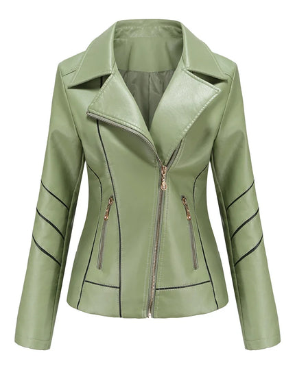 Women's PU Faux Leather Casual Biker Jacket