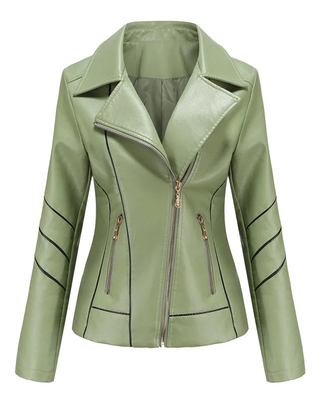 Women's PU Faux Leather Casual Biker Jacket