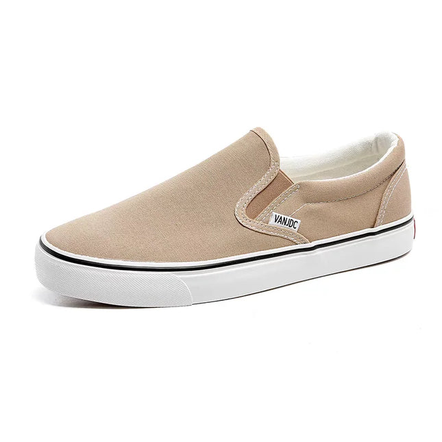 Unisex Breathable Canvas Sneakers for Men and Women – Casual Slip-On Flat Rubber Shoes