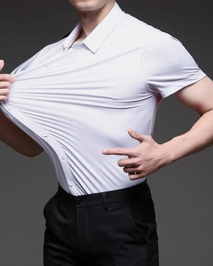 High-Stretch Men's Short Sleeve Casual Shirt