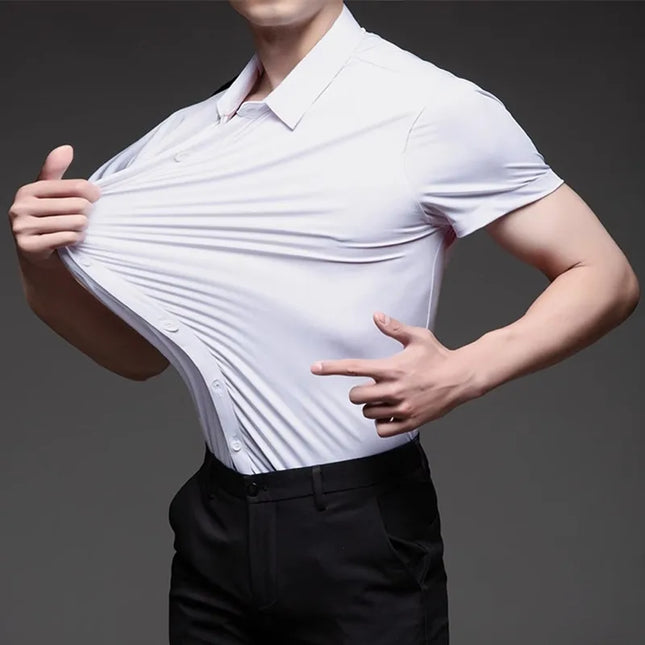 High-Stretch Men's Short Sleeve Casual Shirt