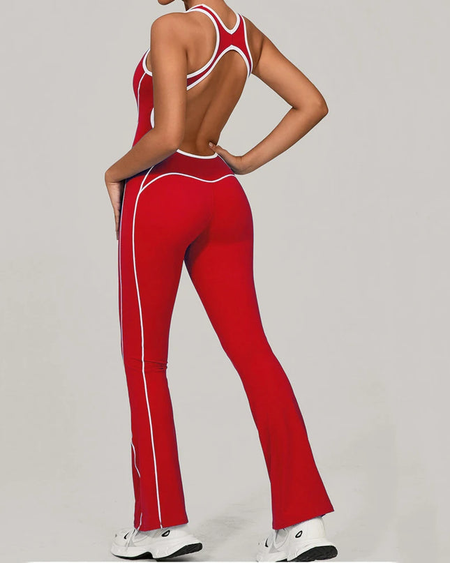 Women's One-Piece Jumpsuit - Slim Fit and Flared Style
