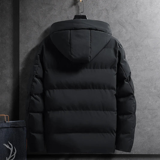 Men's Hooded Down Jacket - Thick Warm Padded Parka for Ultimate Comfort