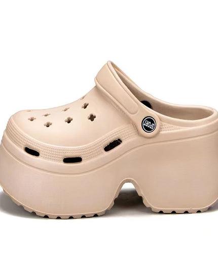 Chunky Closed-Toe Wedge Heels for Women - Thick Sole- Non-slip
