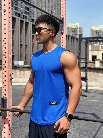 Men's Round Neck Vest with Mesh Bottom - Various Colors