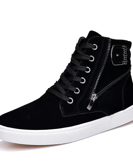 Men's Breathable High Top Casual Sneakers with Side Zipper