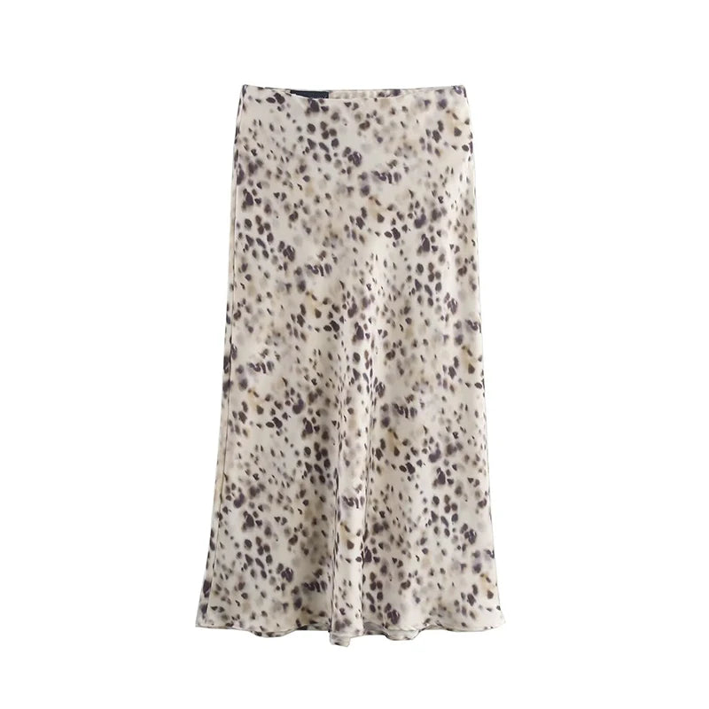 Women's Satin-Like Long Skirt - High Waist Elegant Slim Fit Skirt for Women