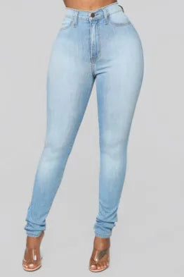 Women's High Waist Stretch Skinny Jeans - Slim Fit Denim Pants for Women