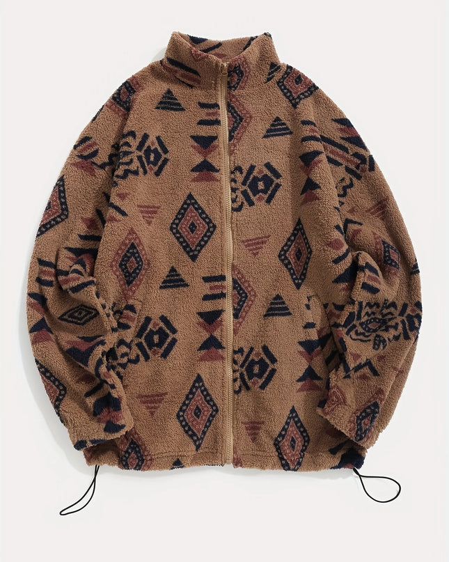 Women's Aztec Print Zipper Jacket