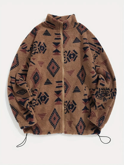 Women's Aztec Print Zipper Jacket