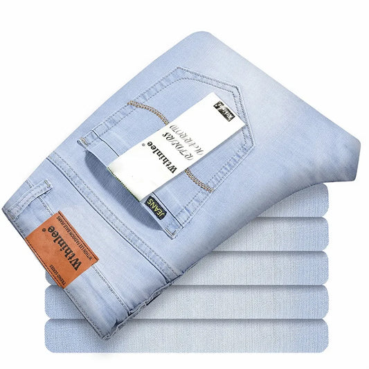 Men's Casual Straight Fit Stretch Denim Jeans