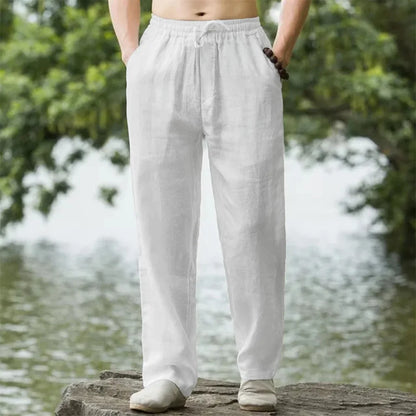 Stylish Men's Oversized Korean Linen Wide-Leg Trousers