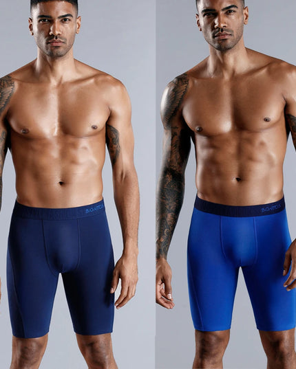 Men's Cotton Long Boxers – Set of 4 Trunks, Comfortable & Breathable Underwear