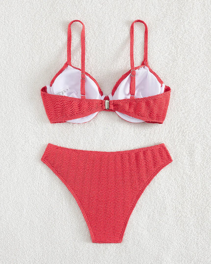 Women's Underwire Bikini with Push-Up and High-Waist Design