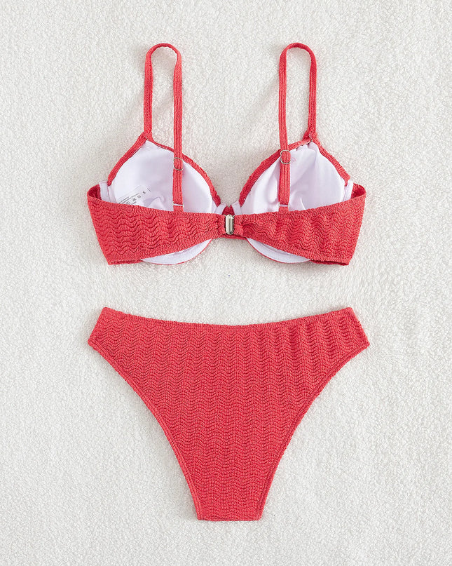 Women's Underwire Bikini with Push-Up and High-Waist Design