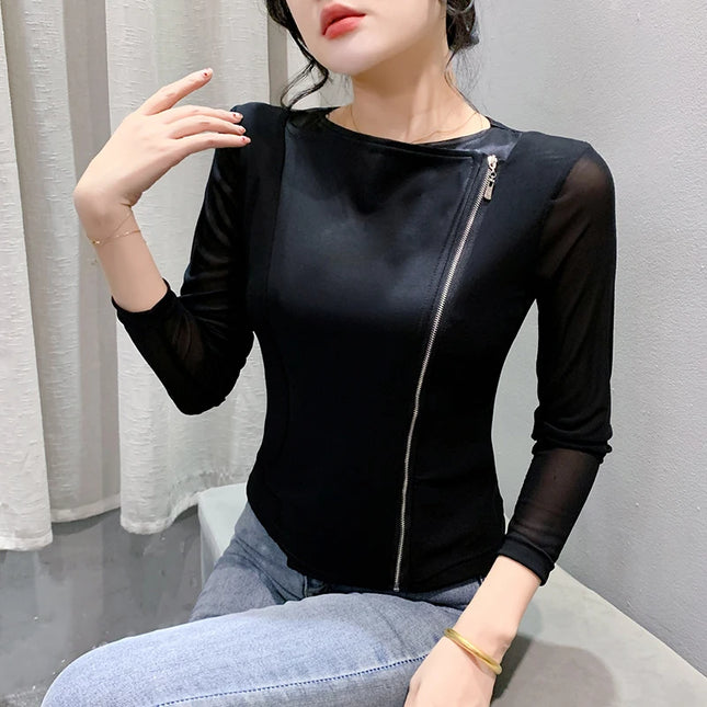 Women's Korean Style Slim Fit Zipper Jacket