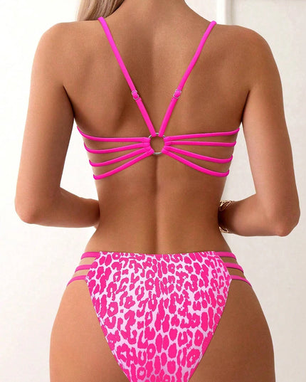 Leopard Print Women’s Bikini Swimsuit - High Waist Brazilian Bikini Set