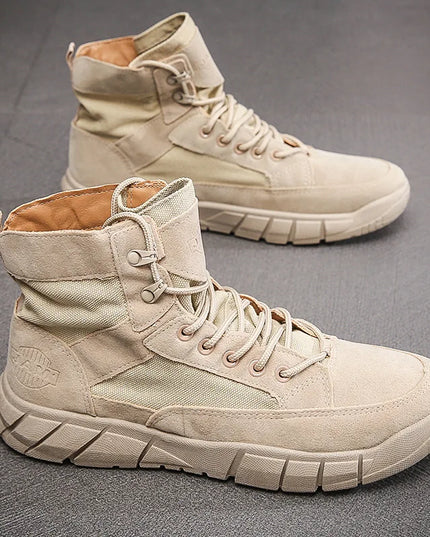 Men's Ankle Boots with Flat Thick Sole