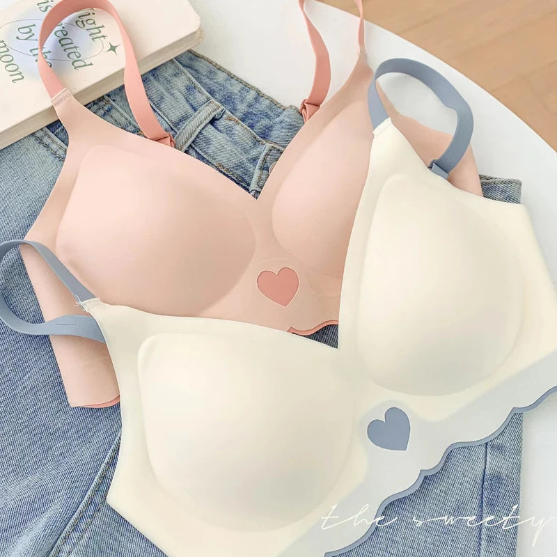 Heart Pattern Push-Up Bras for Women