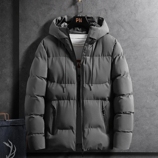 Men's Hooded Down Jacket - Thick Warm Padded Parka for Ultimate Comfort
