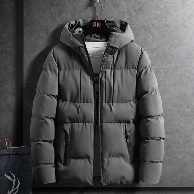 Men's Cotton Padded Hooded Parka Jacket – Warm, Stylish Winter Outerwear for Men