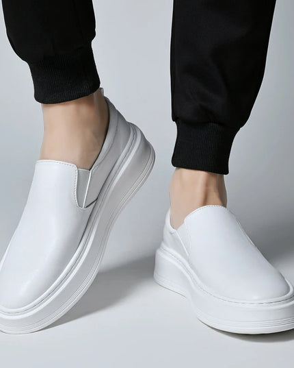 Men's Genuine Leather Slip-On Casual Shoes with Soft Sole