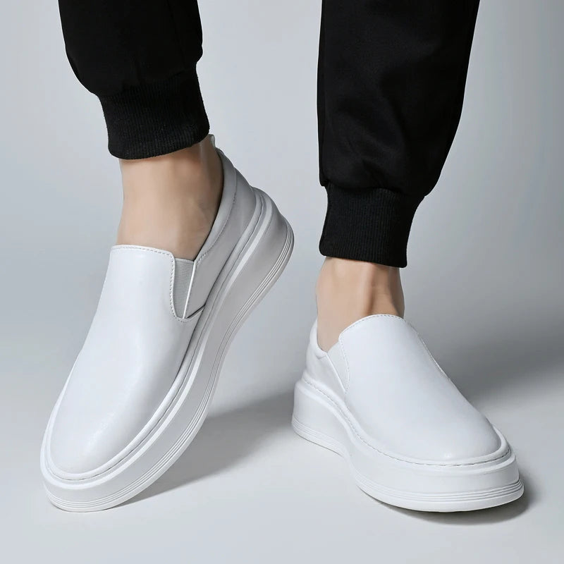 Men's Genuine Leather Slip-On Casual Shoes with Soft Sole