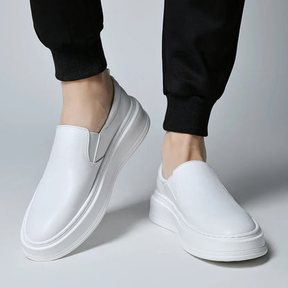 Men's Genuine Leather Slip-On Casual Shoes with Soft Sole