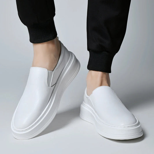 Men's Genuine Leather Slip-On Casual Shoes with Soft Sole