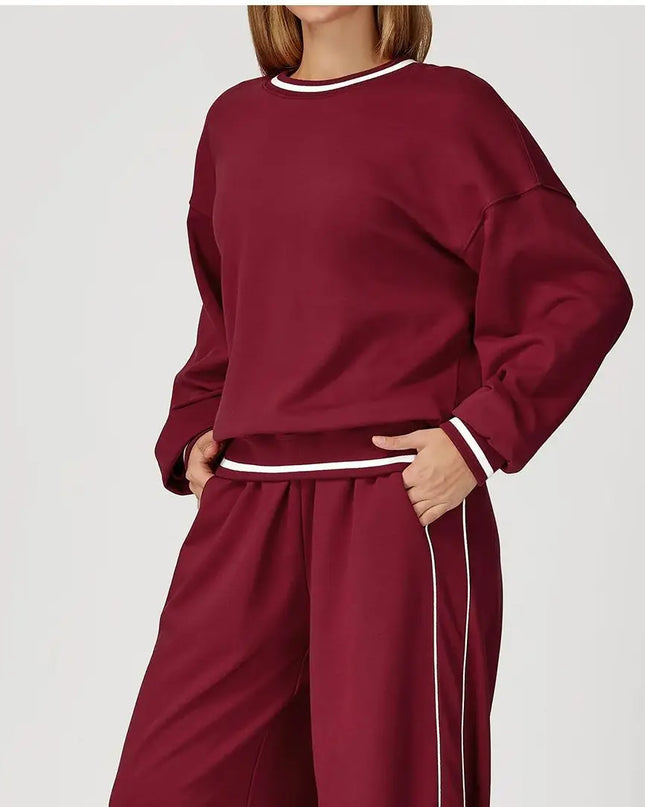 Women's Two-Piece Sweater and Sweatpants/Shorts Set