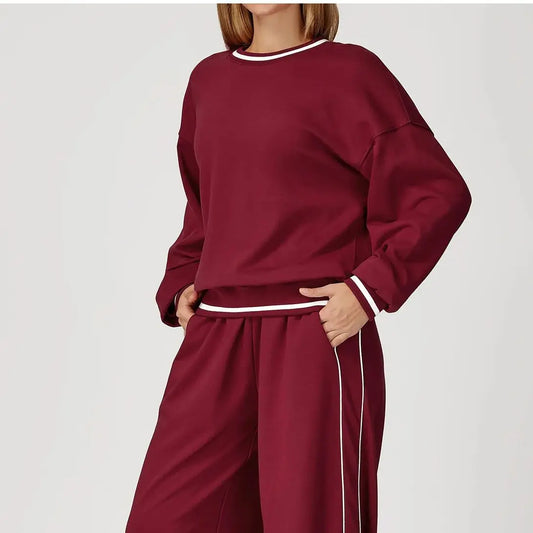 Women's Two-Piece Sweater and Sweatpants/Shorts Set