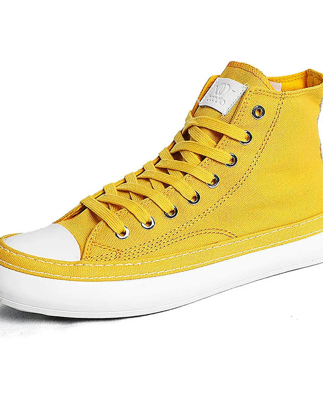 Men's High-Top Canvas Casual Sneakers – Fashion Lace-Up Vulcanized Shoes for Men