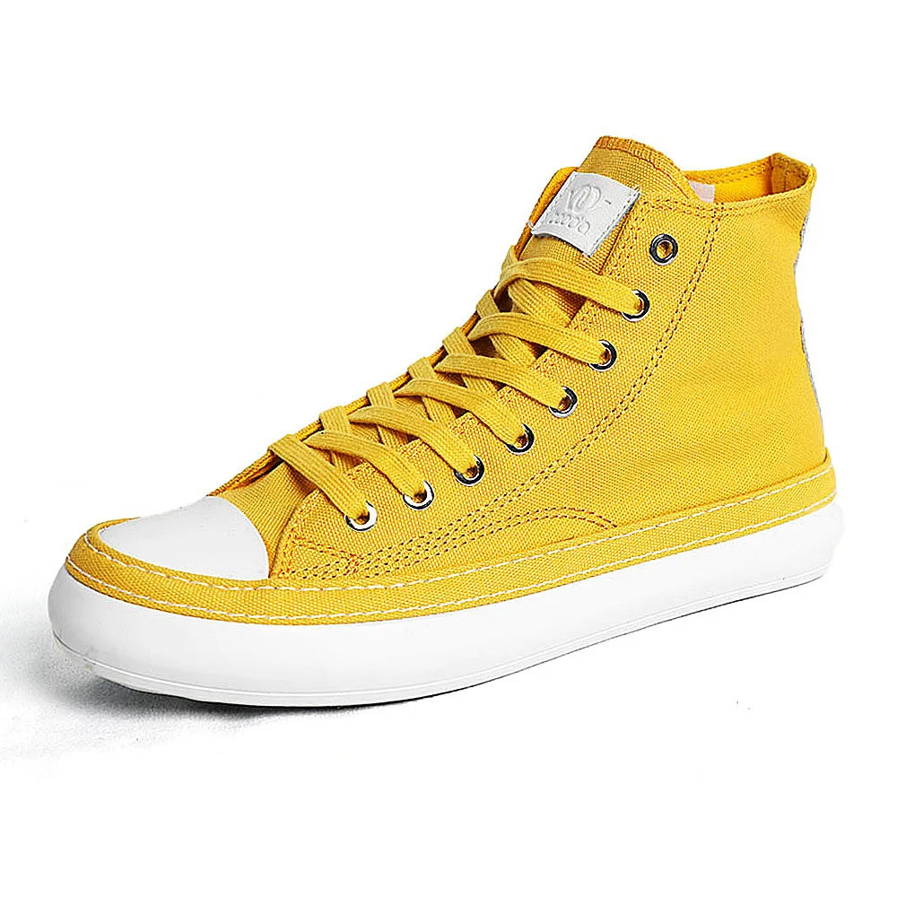 Men's High-Top Canvas Casual Sneakers – Fashion Lace-Up Vulcanized Shoes for Men