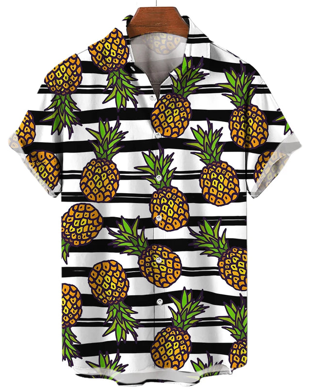 Men's T-Shirt with a Variety of Fruit and Animated Print