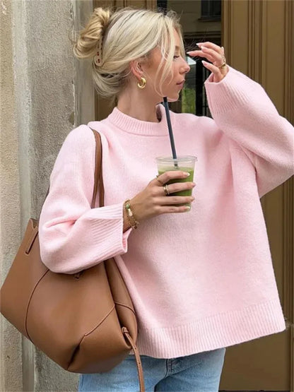 Women's Loose Fit Long Sleeve Knit Sweater