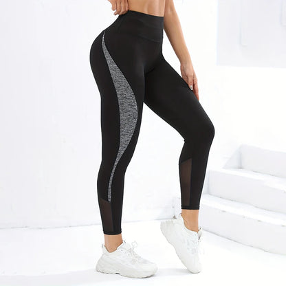 High Waist Multi-Color Splicing Yoga Leggings for Women - Tummy Control Stretch Pants