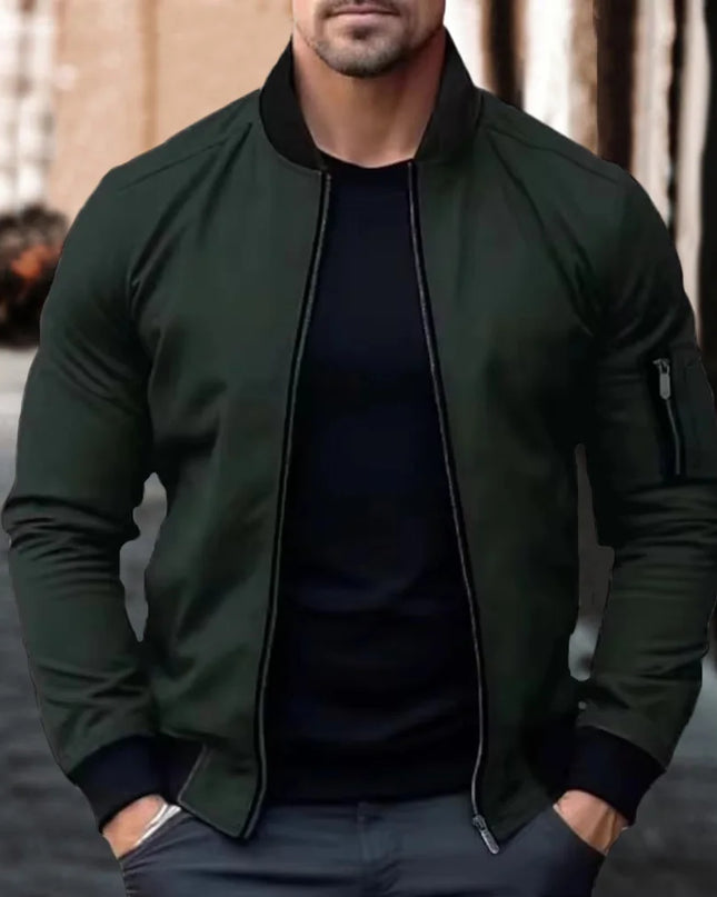 Men's Casual Fit Bomber Jacket - Various Colors