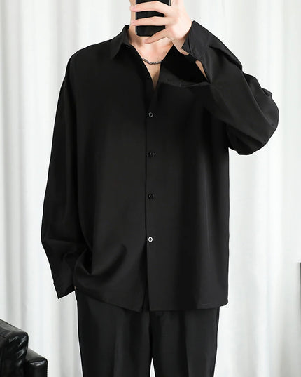 Men's Long Sleeve Classic Loose Fit Shirt