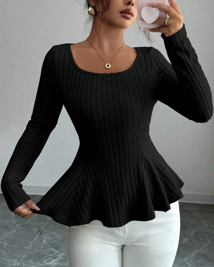 Women's Square Neck Long Sleeve Top Sweater