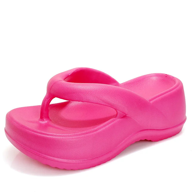 Women's Platform Flip Flops – Soft Sole EVA Slippers with Non-Slip Grip, Comfortable Slides