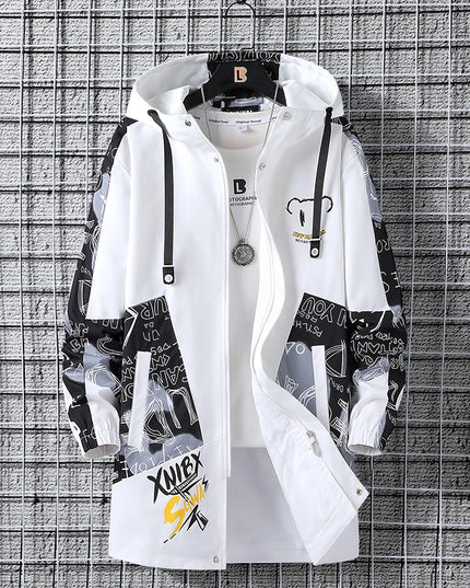 Men's Graffiti Hooded Zip-Up Jacket