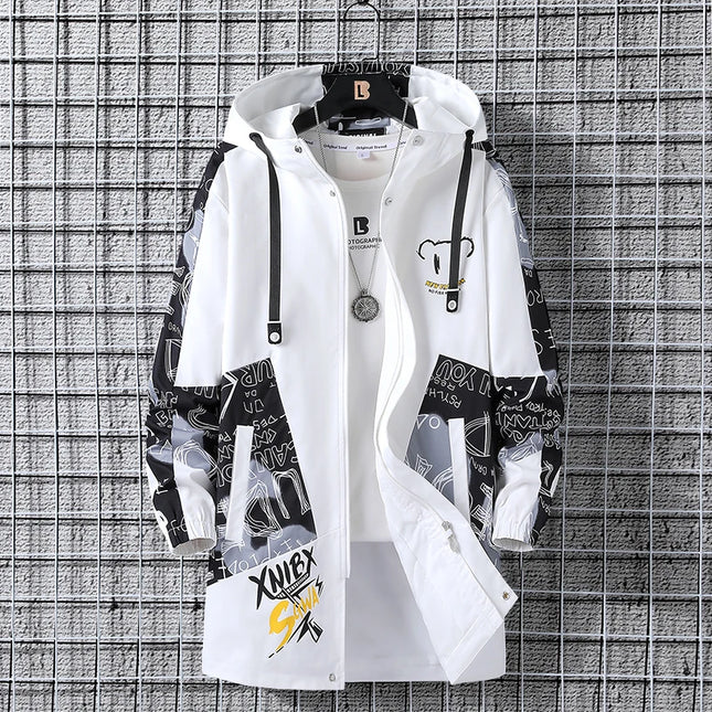 Men's Graffiti Hooded Zip-Up Jacket
