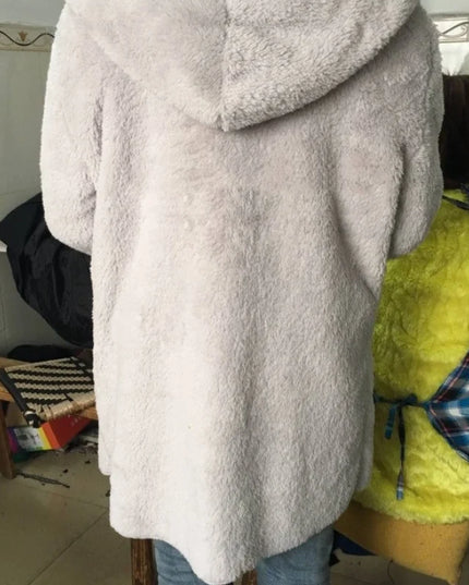Women's Oversized Hooded Fleece Cardigan