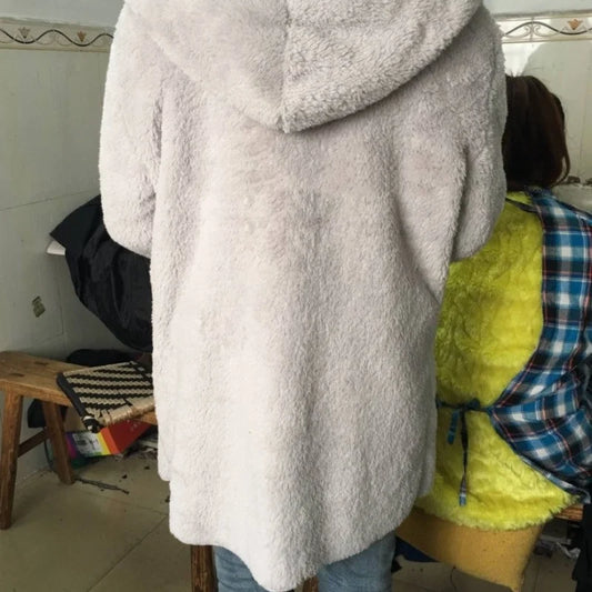 Women's Oversized Hooded Fleece Cardigan