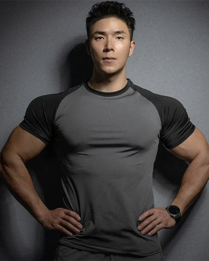Slim Fit Men’s Short Sleeve Elastic T-Shirt