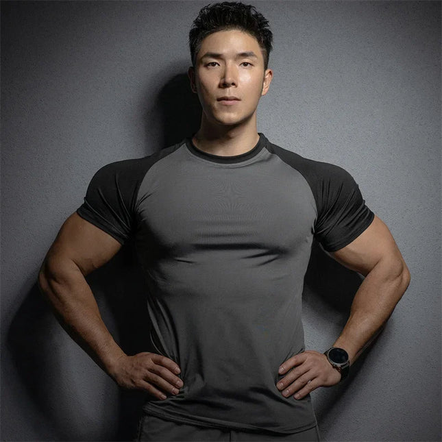 Slim Fit Men’s Short Sleeve Elastic T-Shirt