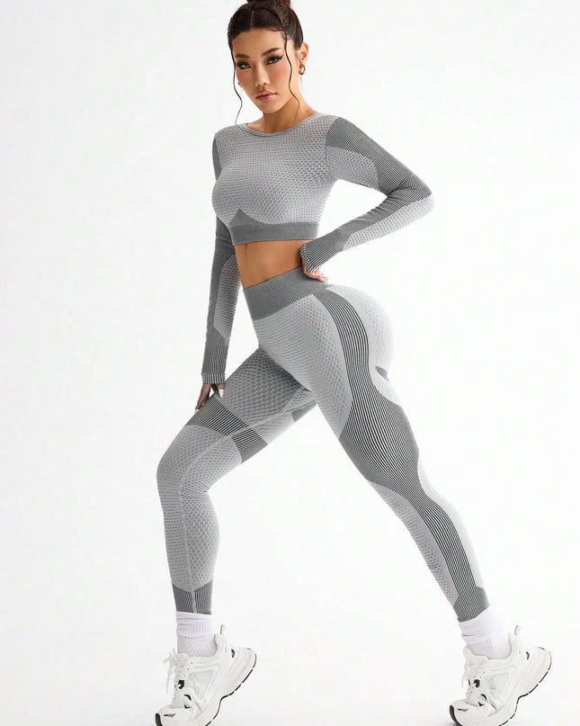 Women's 2-Piece Breathable Seamless Sports Vest and Leggings Set