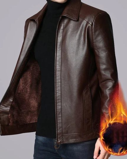 Men's Slim Fit Faux Leather Jacket - Stylish and Durable Men's Leather Jacket