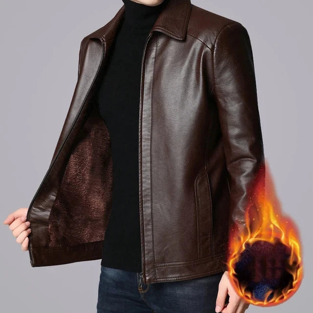 Men's Slim Fit Faux Leather Jacket - Stylish and Durable Men's Leather Jacket